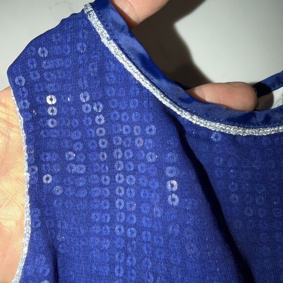 Disney Brand Sequined Elsa Dress Lined Sz 2 - Picture 5 of 9